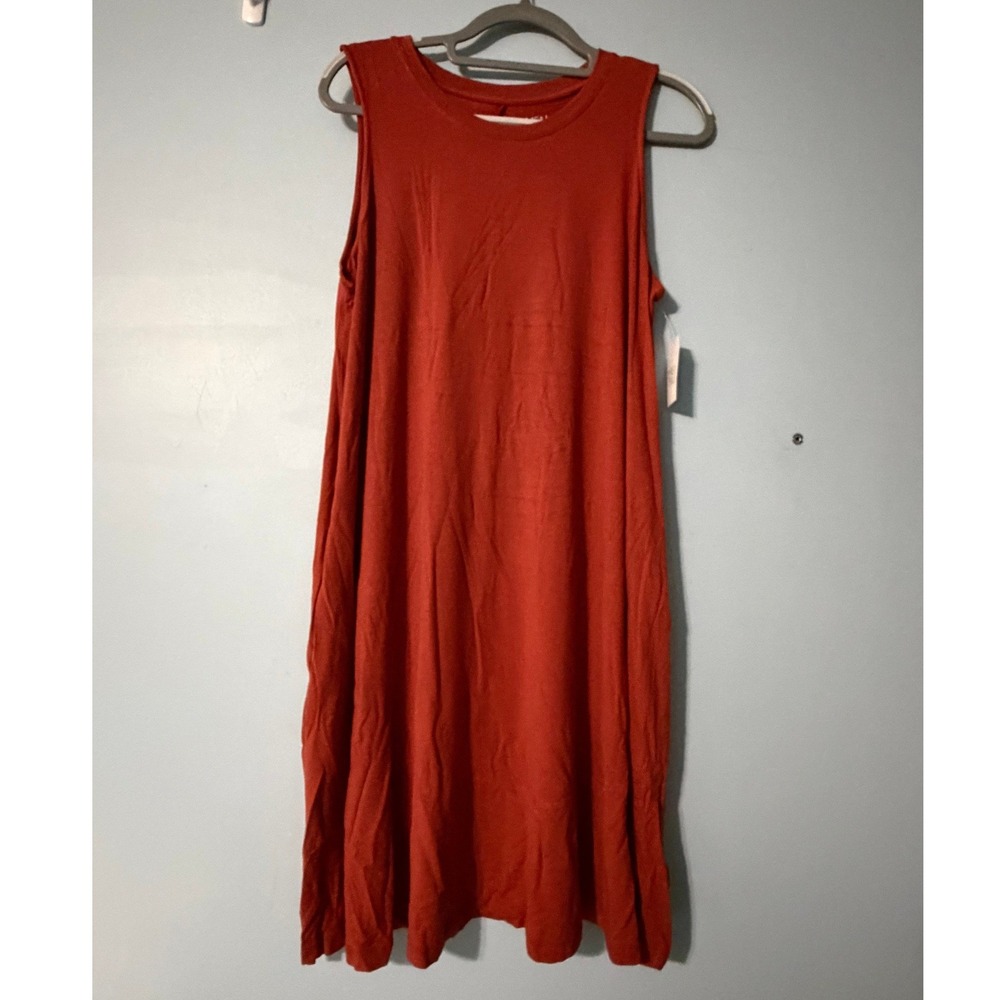 Time and Tru Women's XL 16-18 Sleeveless Knit Dress Rusty Bronze 2431